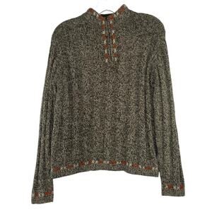 Woolrich quarter zip knit women's sweater size Small brown wool blend